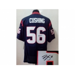 Nike Houston Texans 56 Brian Cushing blue Elite signature NFL Jersey