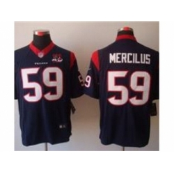 Nike Houston Texans 59 Whitney Mercilus Blue Limited W 10th Patch NFL Jersey