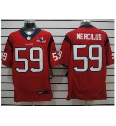 Nike Houston Texans 59 Whitney Mercilus Red Elite W 10th Patch NFL Jersey