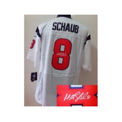 Nike Houston Texans 8 Matt Schaub White Signed Elite NFL Jersey