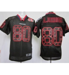 Nike Houston Texans 80 Andre Johnson Black Elite Lights Out W 10th Patch NFL Jersey