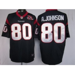 Nike Houston Texans 80 Andre Johnson Blue Game W 10th Patch NFL Jersey