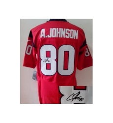 Nike Houston Texans 80 Andre Johnson Red Elite Signed NFL Jersey