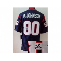 Nike Houston Texans 80 Andre Johnson blue Elite signature NFL Jersey