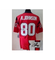 Nike Houston Texans 80 Andre Johnson red Elite signature NFL Jersey
