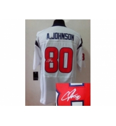 Nike Houston Texans 80 Andre Johnson white Elite signature NFL Jersey