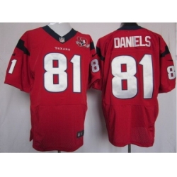 Nike Houston Texans 81 Owen Daniels Red Elite W 10TH Patch NFL Jersey