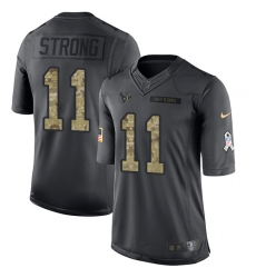 Nike Texans #11 Jaelen Strong Black Mens Stitched NFL Limited 2016 Salute to Service Jersey