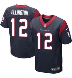 Nike Texans #12 Bruce Ellington Navy Blue Team Color Mens Stitched NFL Elite Jersey