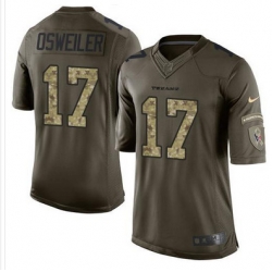 Nike Texans #17 Brock Osweiler Green Mens Stitched NFL Limited Salute to Service Jersey