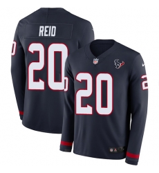 Nike Texans #20 Justin Reid Navy Blue Team Color Men Stitched NFL Limited Therma Long Sleeve Jersey