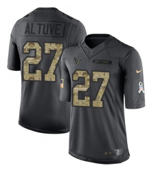 Nike Texans #27 Jose Altuve Black Mens Stitched NFL Limited 2016 Salute to Service Jersey