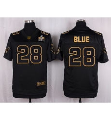Nike Texans #28 Alfred Blue Black Mens Stitched NFL Elite Pro Line Gold Collection Jersey