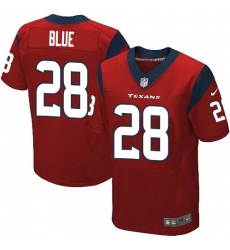 Nike Texans #28 Alfred Blue Red Alternate Mens Stitched NFL Elite Jersey