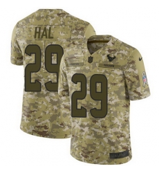 Nike Texans #29 Andre Hal Camo Mens Stitched NFL Limited 2018 Salute To Service Jersey