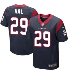Nike Texans #29 Andre Hal Navy Blue Team Color Mens Stitched NFL Elite Jersey