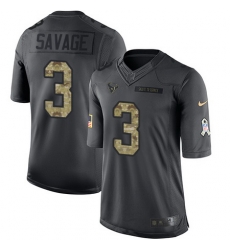 Nike Texans #3 Tom Savage Black Mens Stitched NFL Limited 2016 Salute to Service Jersey