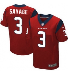 Nike Texans #3 Tom Savage Red Alternate Mens Stitched NFL Elite Jersey