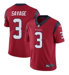 Nike Texans #3 Tom Savage Red Alternate Mens Stitched NFL Vapor Untouchable Limited Jersey