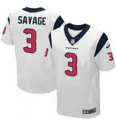 Nike Texans #3 Tom Savage White Mens Stitched NFL Elite Jersey
