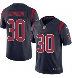 Nike Texans #30 Kevin Johnson Navy Blue Mens Stitched NFL Limited Rush Jersey