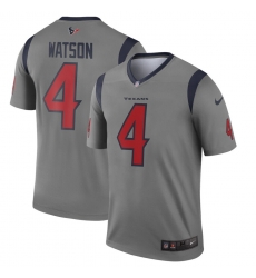 Nike Texans 4 Deshaun Watson Gray Inverted Legend Jersey