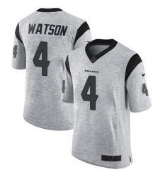 Nike Texans #4 Deshaun Watson Gray Mens Stitched NFL Limited Gridiron Gray II Jersey