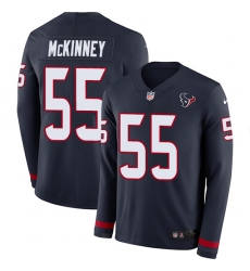 Nike Texans #55 Benardrick McKinney Navy Blue Team Color Men Stitched NFL Limited Therma Long Sleeve Jersey