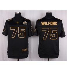 Nike Texans #75 Vince Wilfork Black Mens Stitched NFL Elite Pro Line Gold Collection Jersey