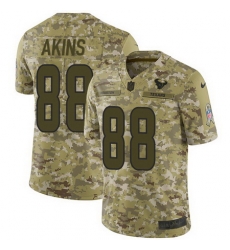 Nike Texans #88 Jordan Akins Camo Mens Stitched NFL Limited 2018 Salute To Service Jersey