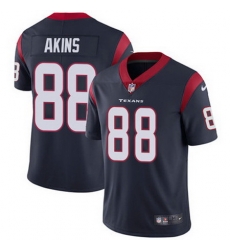 Nike Texans #88 Jordan Akins Navy Blue Team Color Mens Stitched NFL Vapor Untouchable Limited Jersey