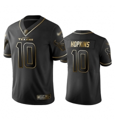 Texans 10 DeAndre Hopkins Black Men Stitched Football Limited Golden Edition Jersey