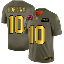 Texans 10 DeAndre Hopkins Camo Gold Men Stitched Football Limited 2019 Salute To Service Jersey