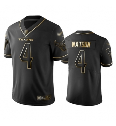 Texans 4 Deshaun Watson Black Men Stitched Football Limited Golden Edition Jersey