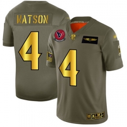 Texans 4 Deshaun Watson Camo Gold Men Stitched Football Limited 2019 Salute To Service Jersey
