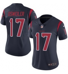 Nike Texans #17 Brock Osweiler Navy Blue Womens Stitched NFL Limited Rush Jersey