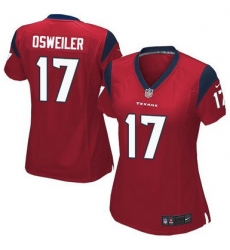 Nike Texans #17 Brock Osweiler Red Alternate Womens Stitched NFL Elite Jersey