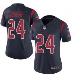 Nike Texans #24 Johnathan Joseph Navy Blue Womens Stitched NFL Limited Rush Jersey