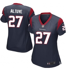 Nike Texans #27 Jose Altuve Navy Blue Team Color Womens Stitched NFL Elite Jersey