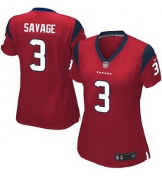 Nike Texans #3 Tom Savage Red Alternate Womens Stitched NFL Elite Jersey