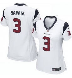 Nike Texans #3 Tom Savage White Womens Stitched NFL Elite Jersey