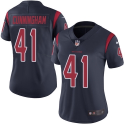 Nike Texans #41 Zach Cunningham Navy Blue Womens Stitched NFL Limited Rush Jersey