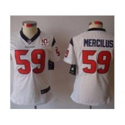 Nike Women Houston Texans #59 Whitney Mercilus white NFL Jerseys W 10th Patch