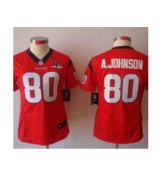 Nike Women Houston Texans 80 Andre Johnson Red NFL Jerseys W 10th Patch