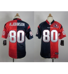 Nike Women Houston Texans #80 Andre Johnson blue-red jerseys(Elite split 10th patch)