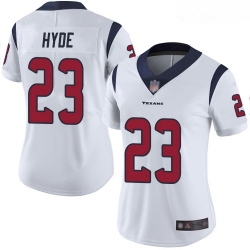 Texans #23 Carlos Hyde White Women Stitched Football Vapor Untouchable Limited Jersey