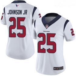 Texans #25 Duke Johnson Jr White Women Stitched Football Vapor Untouchable Limited Jersey