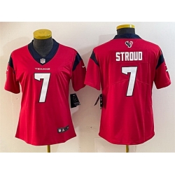 Women Houston Texans 7 C J  Stroud Red Vapor Untouchable Limited Stitched Jersey  