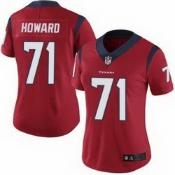 Women Houston Texans Tytus Howard #71 Red Vapor Limited Stitched NFL Jersey