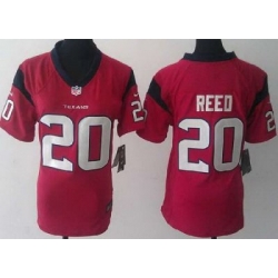 Women Nike Houston Texans 20 Ed Reed Red NFL Jerseys